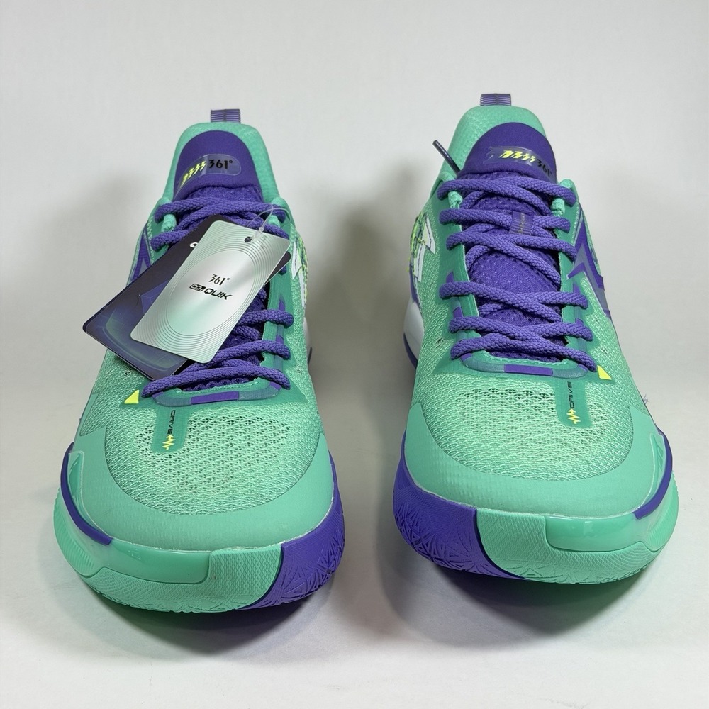 361 Degrees Big 3 V Size-US 11.5 Mens Quick Ignite C 2421-9111 Green Purple - Picture 8 of 8